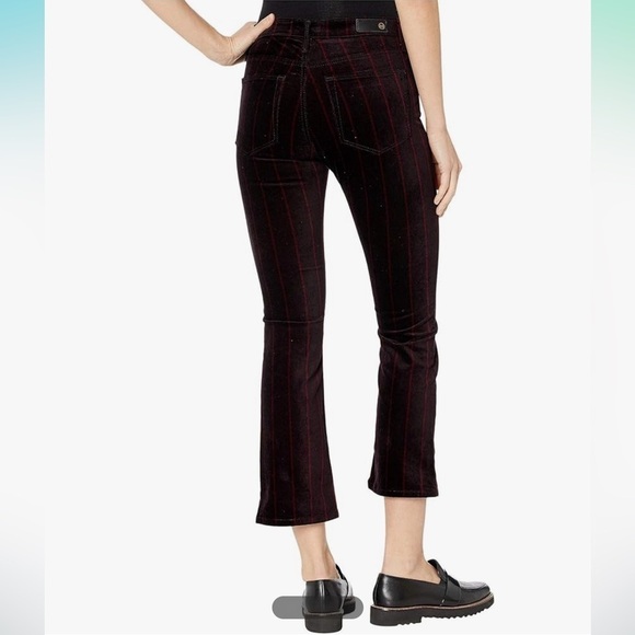 Adriano Goldschmied The Jodi Crop high Rise Slim Flare crop black velvet pants - Picture 3 of 13
